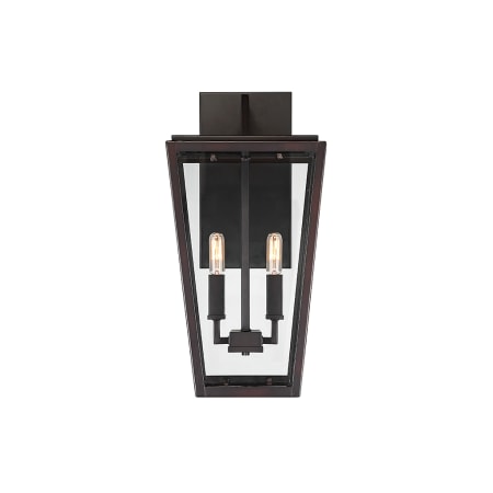 Savoy House Milton 2 Light 19-1/2" Tall Outdoor Wall Sconce with Tapered Glass Panels English Bronze
