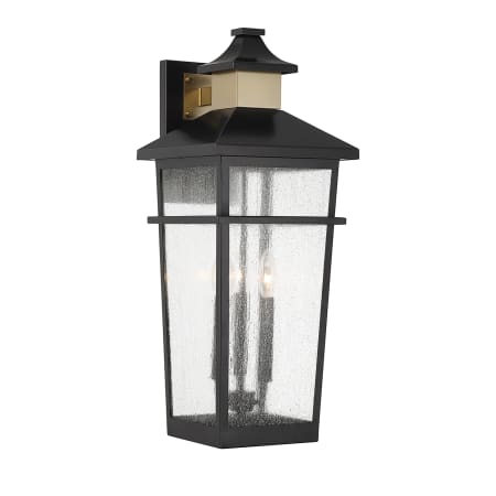 Savoy House Kingsley 3 Light 26" Tall Wall Sconce Matte Black / Warm Brass