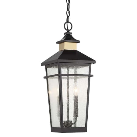 Savoy House Kingsley 2 Light 9" Wide Mini Pendant Matte Black / Warm Brass