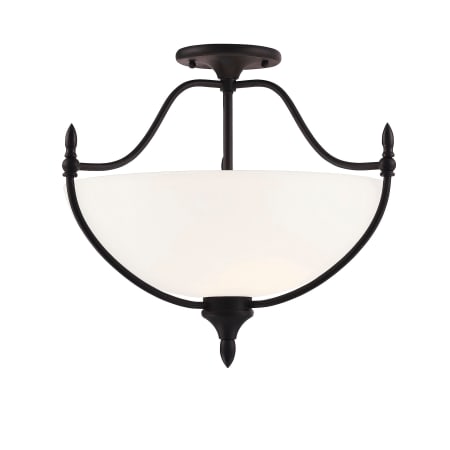 Savoy House Herndon 3 Light Semi Flush Mount Ceiling Fixture English Bronze