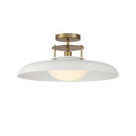 Savoy House Gavin 20" Wide Semi-Flush Ceiling Fixture White / Warm Brass