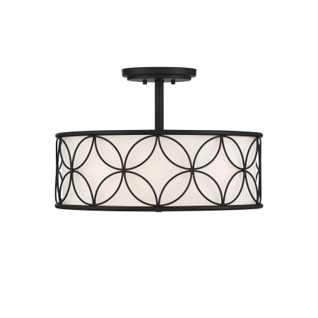 Savoy House Reid 4 Light 20" Wide Semi-Flush Drum Ceiling Fixture Matte Black