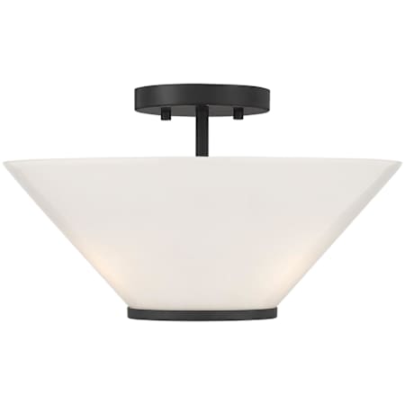 Savoy House Blair 3 Light 15" Wide LED Semi-Flush Bowl Ceiling Fixture / Converts to Pendant Matte Black