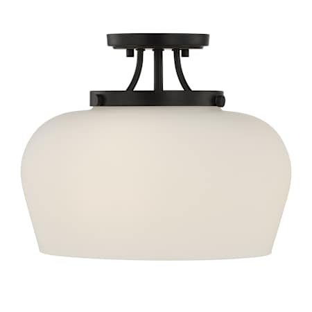 Savoy House Octave 3 Light 13" Wide Semi-Flush Ceiling Fixture Matte Black