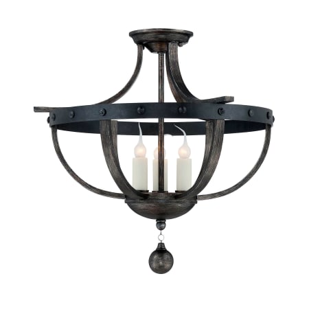Savoy House Alsace 3 Light Semi Flush Mount Ceiling Fixture Reclaimed Wood