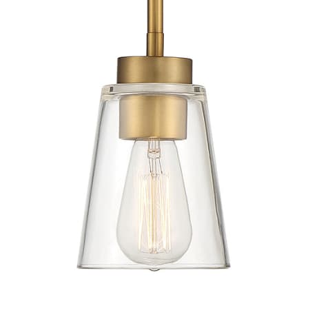 Savoy House Calhoun 5" Wide Mini Pendant Warm Brass