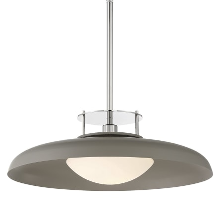 Savoy House Gavin 20" Wide Chandelier Gray / Polished Nickel
