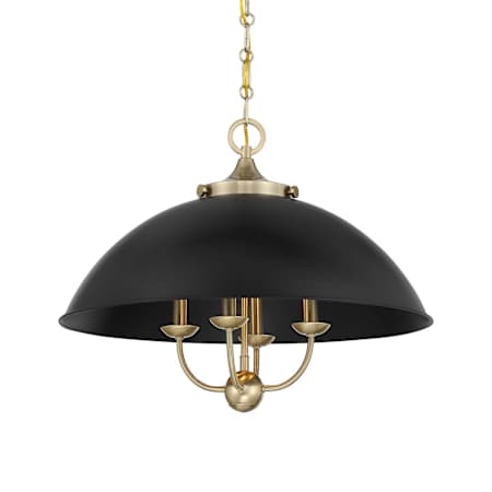 Savoy House Monterey 4 Light 22" Wide Pendant Matte Black / Warm Brass