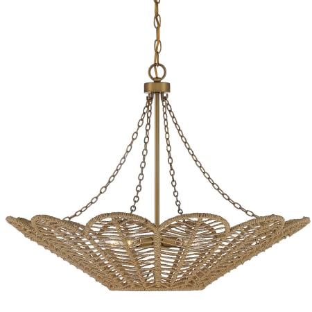 Savoy House Cyperas 5 Light 30" Wide Chandelier Warm Brass and Rope