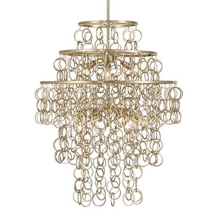 Savoy House Setentas 9 Light 28" Wide Abstract Pendant Noble Brass