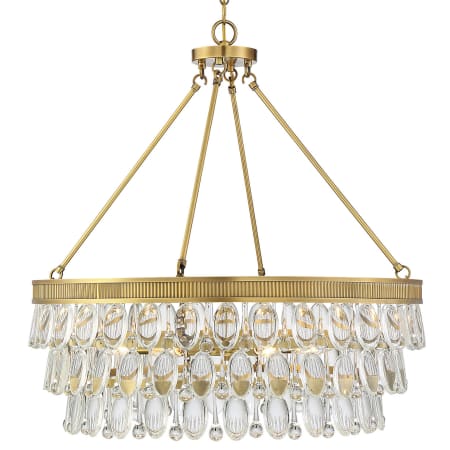 Savoy House Windham 6 Light 28" Wide Crystal Chandelier Warm Brass