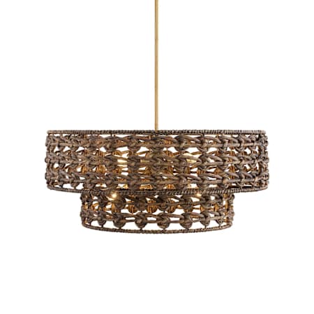 Savoy House Silencio 7 Light 30" Wide Ring Chandelier Riviera Brass