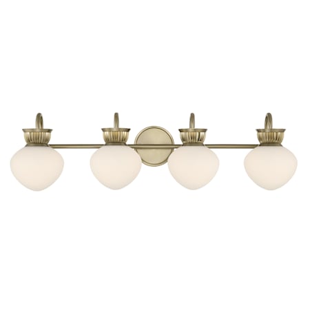 Savoy House Melbourne 4 Light 33" Wide Vanity Light Noble Brass