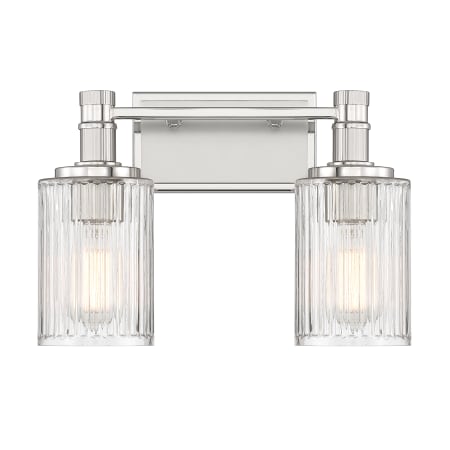 Savoy House Concord 2 Light 15" Wide Vanity Light Metallic Silver with Polished Nickel