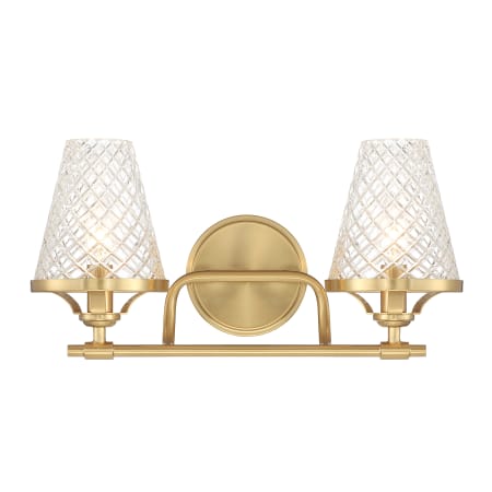 Savoy House Candler 2 Light 17" Wide Vanity Light Warm Brass