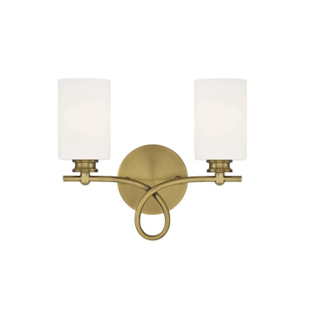 Savoy House Woodbury 2 Light 14" Wide Bathroom Vanity Light Warm Brass