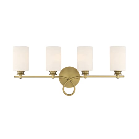 Savoy House Woodbury 4 Light 28" Wide Bathroom Vanity Light Warm Brass