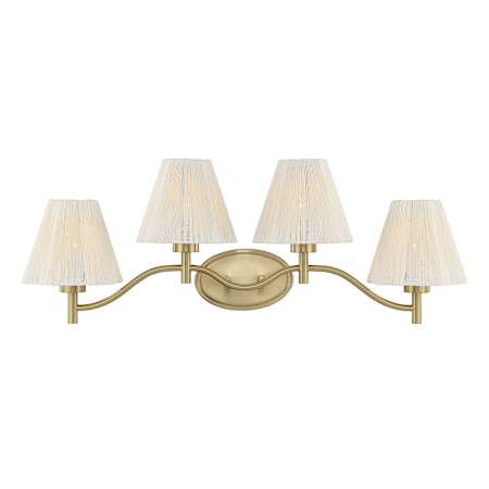 Savoy House Rosa 4 Light 34" Wide Vanity Light Noble Brass