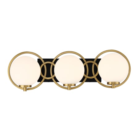 Savoy House Alhambra 3 Light 25" Wide Vanity Light Matte Black / Warm Brass