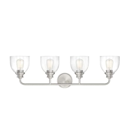 Savoy House Vale 4 Light 33" Wide Bathroom Vanity Light Satin Nickel