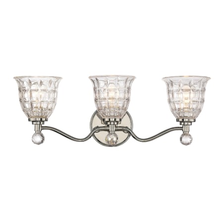 Savoy House Birone 3 Light Bathroom Vanity Light Polished Nickel