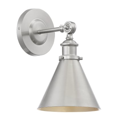 Savoy House Glenn Single Light 12" Tall Wall Sconce with a Metal Shade Satin Nickel