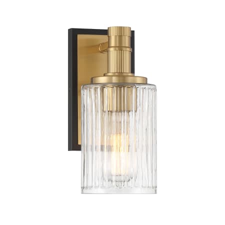 Savoy House Concord 5" Wide Vanity Light Matte Black / Warm Brass