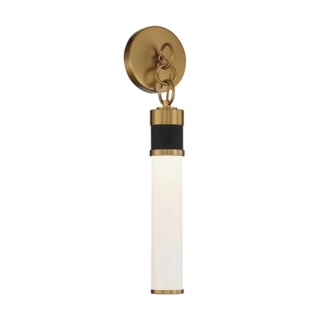 Savoy House Abel 20" Tall LED Wall Sconce Matte Black / Warm Brass