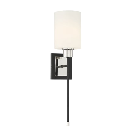 Savoy House Alvara 23" Tall Wall Sconce Matte Black / Polished Nickel