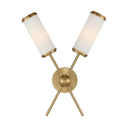 Savoy House Denison 2 Light 20" Tall Wall Sconce Warm Brass