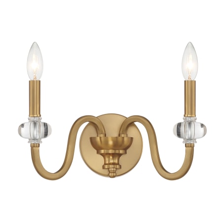 Savoy House Bergdorf 2 Light 8" Tall Wall Sconce Warm Brass