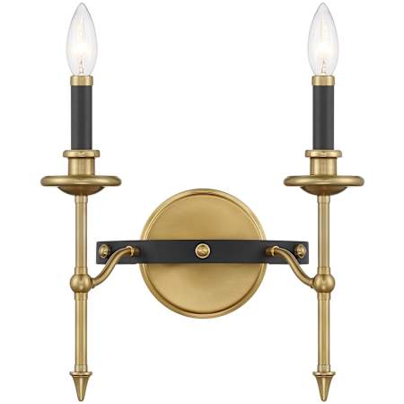 Savoy House Consulate 2 Light 13" Tall Bathroom Sconce Matte Black / Warm Brass
