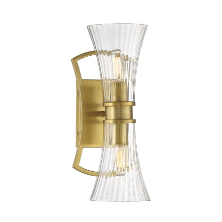 Savoy House Bennington 2 Light 15" Tall Wall Sconce Warm Brass