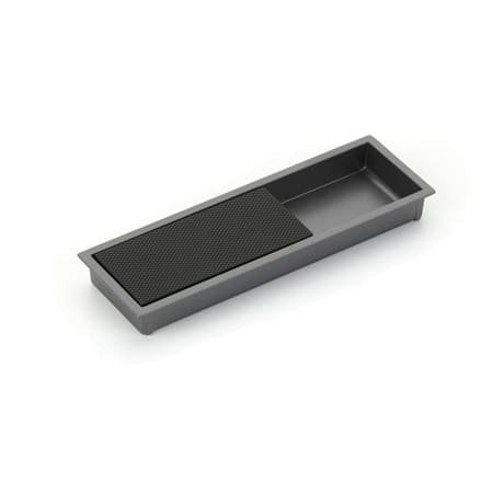 Schaub and Company MODO 6 1/4" X 2"W Modern Split Finish Recessed Flush Cabinet Pull For Sliding and Pocket Cabinet Doors - Made in Brazil Gun Metal / Matte Black