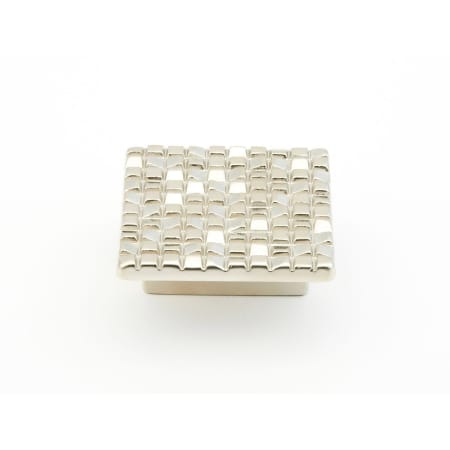 Schaub and Company Mosaic 1-7/8" Designer Textured Square Cabinet Knob - Made in Italy Satin Nickel