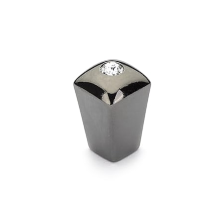 Schaub and Company Skyevale 1/2" Designer Luxury Mini Cabinet Knob / Drawer Knob with Crystal Accent - Made in Italy Black Chrome