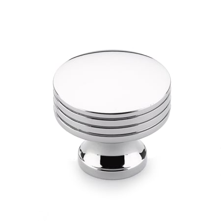 Schaub and Company Menlo Park 1-1/4" Contemporary Ridged Round Disc Luxury Cabinet Knob / Drawer Knob Polished Chrome