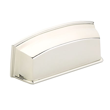 Schaub and Company Menlo Park 3-1/2" Center to Center Contemporary Cabinet Cup Handle / Drawer Cup Pull Polished Nickel