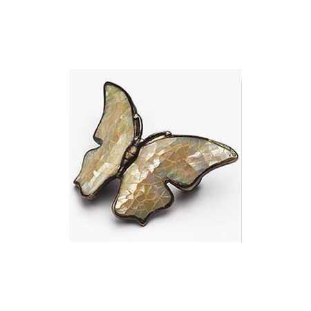 Schaub and Company Nature 1-1/2" Center to Center Designer Butterfly Solid Brass Cabinet Pull Drawer Pull with Mother of Pearl Inlay Penshell