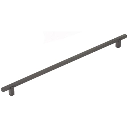 Schaub and Company Quadrato 12-5/8" Center to Center Industrial Modern Diamond Knurled Square Bar Large Oversized Cabinet Handle
Pull - Made in Italy Gun Metal