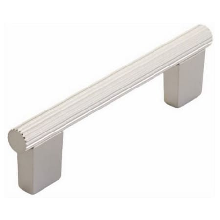 Schaub and Company Aspero 4" Center to Center Luxury Modern Ridged Round Cabinet Bar Handle / Drawer Bar Pull - Made in Spain Brushed Nickel