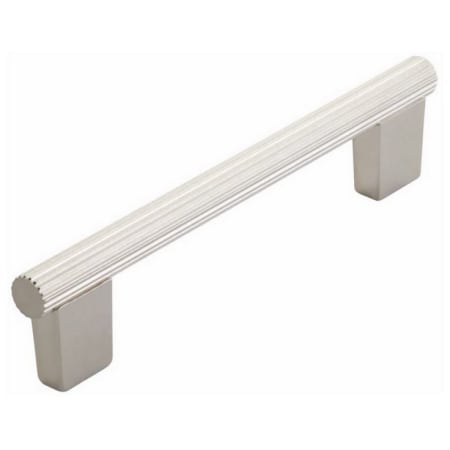 Schaub and Company Aspero 5" Center to Center Luxury Modern Ridged Round Cabinet Bar Handle / Drawer Bar Pull - Made in Spain Brushed Nickel