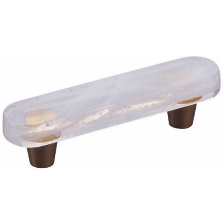 Schaub and Company Fused Glass 3" Center to Center Artisanal Modern Oval Bar Cabinet Handle / Drawer Pull - Made in USA Gold