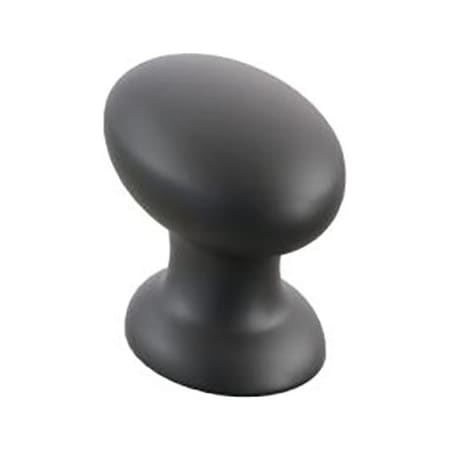 Schaub and Company Avenue 1-1/4 Inch Solid Brass Angled Oval Football Cabinet / Drawer Knob Matte Black