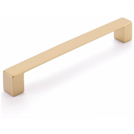 Schaub and Company Classico 6-5/16" Center to Center Square Angle Cabinet Handle / Drawer Pull - Made in Italy Signature Satin Brass