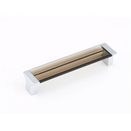 Schaub and Company Positano 5-1/16" Center to Center Smoke Acrylic Luxury Cabinet Handle / Drawer Pull - Made in Italy Polished Chrome