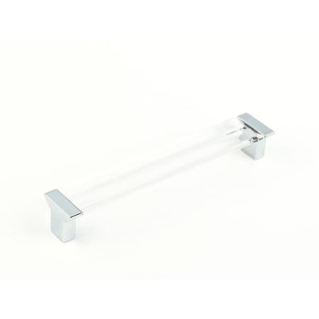 Schaub and Company Positano 6-5/16" Center to Center Modern Acrylic Handle Cabinet Pull - 10 Pack - Made in Italy Chrome Clear