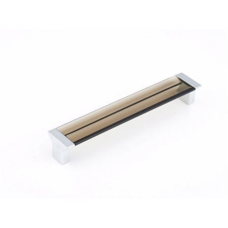 Schaub and Company Positano 6-5/16" Center to Center Smoke Acrylic Luxury Cabinet Handle / Drawer Pull - Made in Italy Polished Chrome