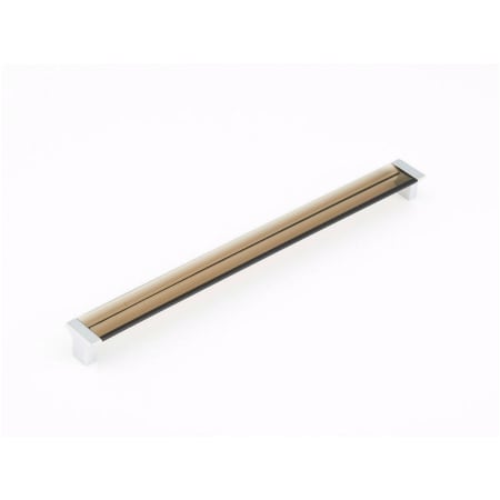Schaub and Company Positano 12-5/8" Center to Center Smoke Acrylic Large Cabinet Handle / Drawer Pull - Made in Italy Polished Chrome