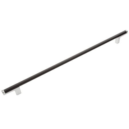 Schaub and Company Regatta 11-1/4" Center to Center Luxury Modern Oversized Cabinet Bar Handle / Drawer Bar Pull - Made in Italy Matte Black / Polished Chrome